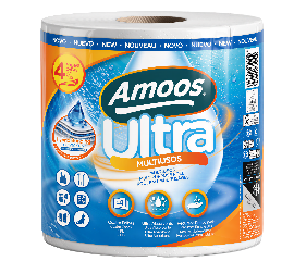 Amoos Ultra é o novo rolo multiusos de quatro folhas que alia absorção e resistência